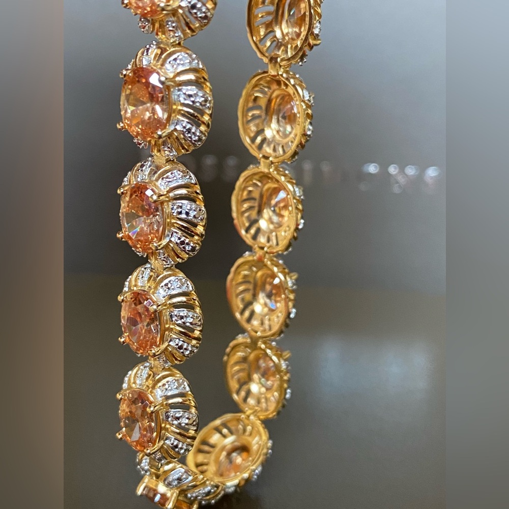 Ross Simmons 18k Gold Over 925 Sterling Silver Tourmaline Gemstones Bracelet - Picture 6 of 16